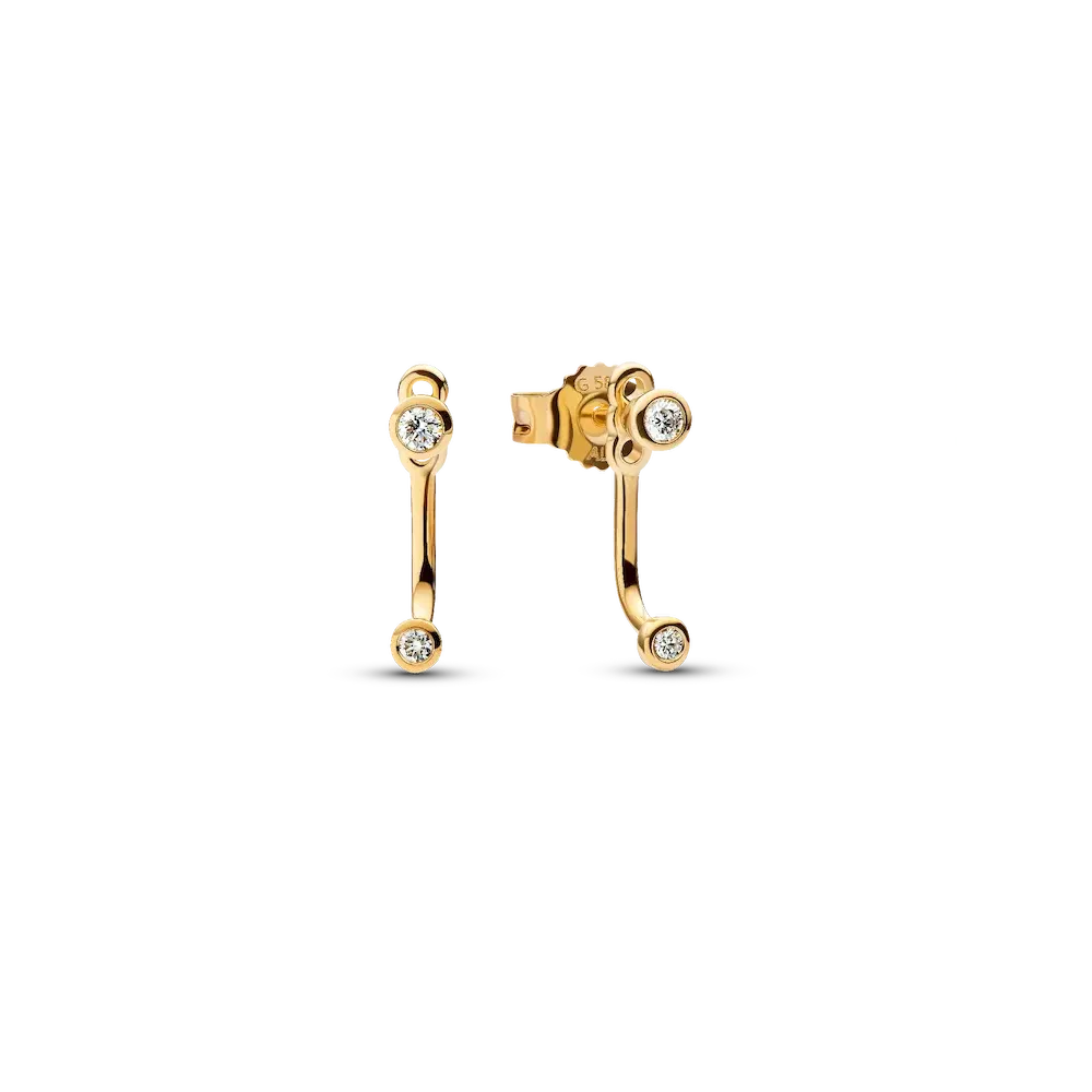 253733C01_RGB.webp Pandora Era Bezel Lab-Grown Diamond Ear Jacket Stud Earrings - Image 1