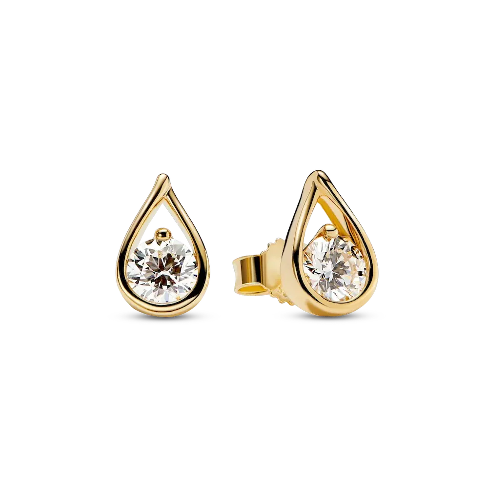 259460C01_RGB.webp Pandora Infinite 14k Gold Lab-grown Diamond Earrings - Image 1