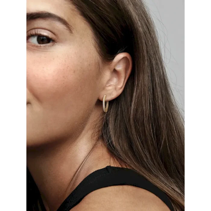 Pandora Signature Logo & Pavé Hoop Earrings - Image 3