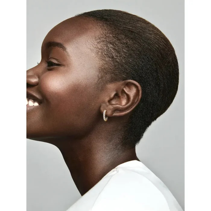 Sparkling Row Eternity Hoop Earrings - Image 3