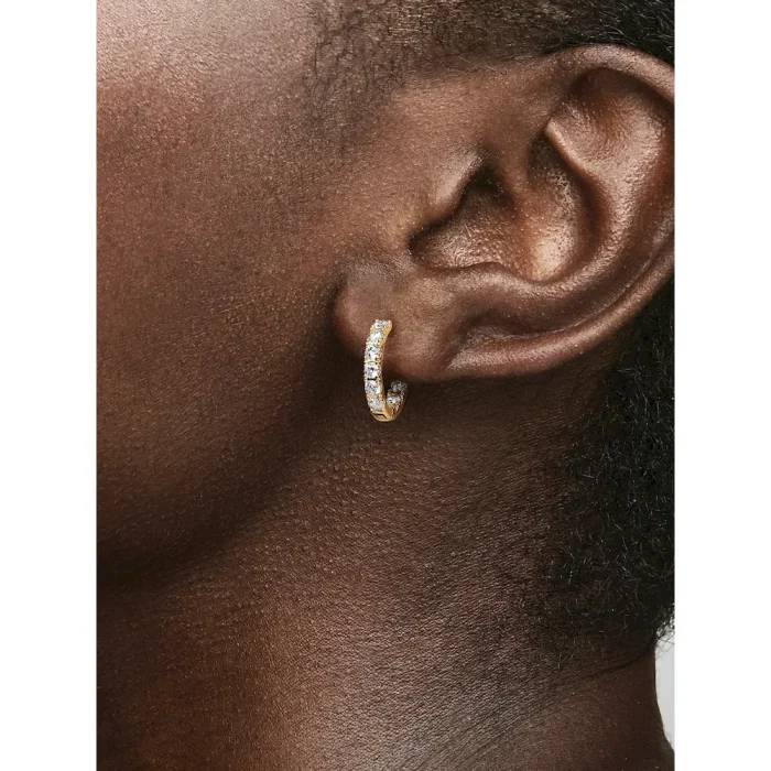 Sparkling Row Eternity Hoop Earrings - Image 2