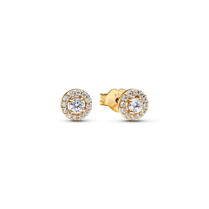 Golden Pave Halo Jewelry Set - Image 2