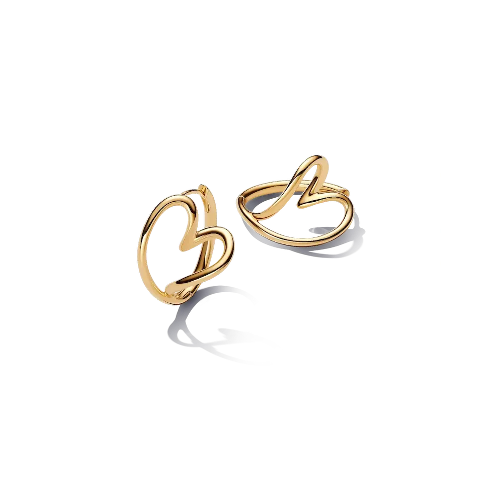 Organically Shaped Heart Hoop Earrings