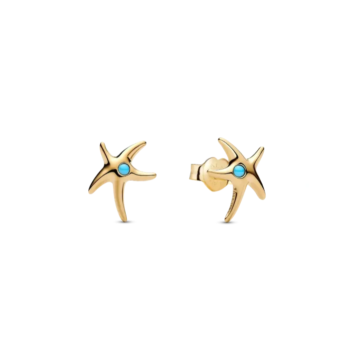 Sparkling Blue Starfish Necklace and Earring Set - Image 3