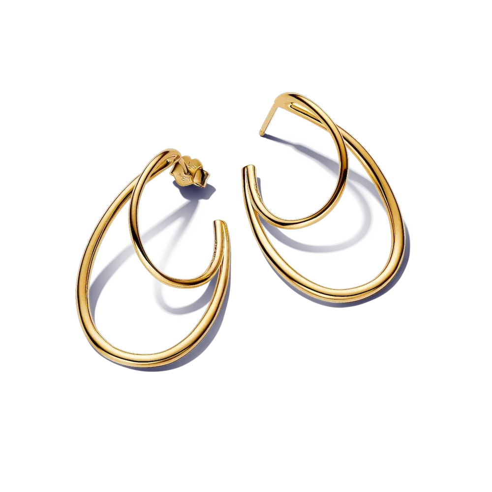 Organically Shaped Double Hoop Earrings