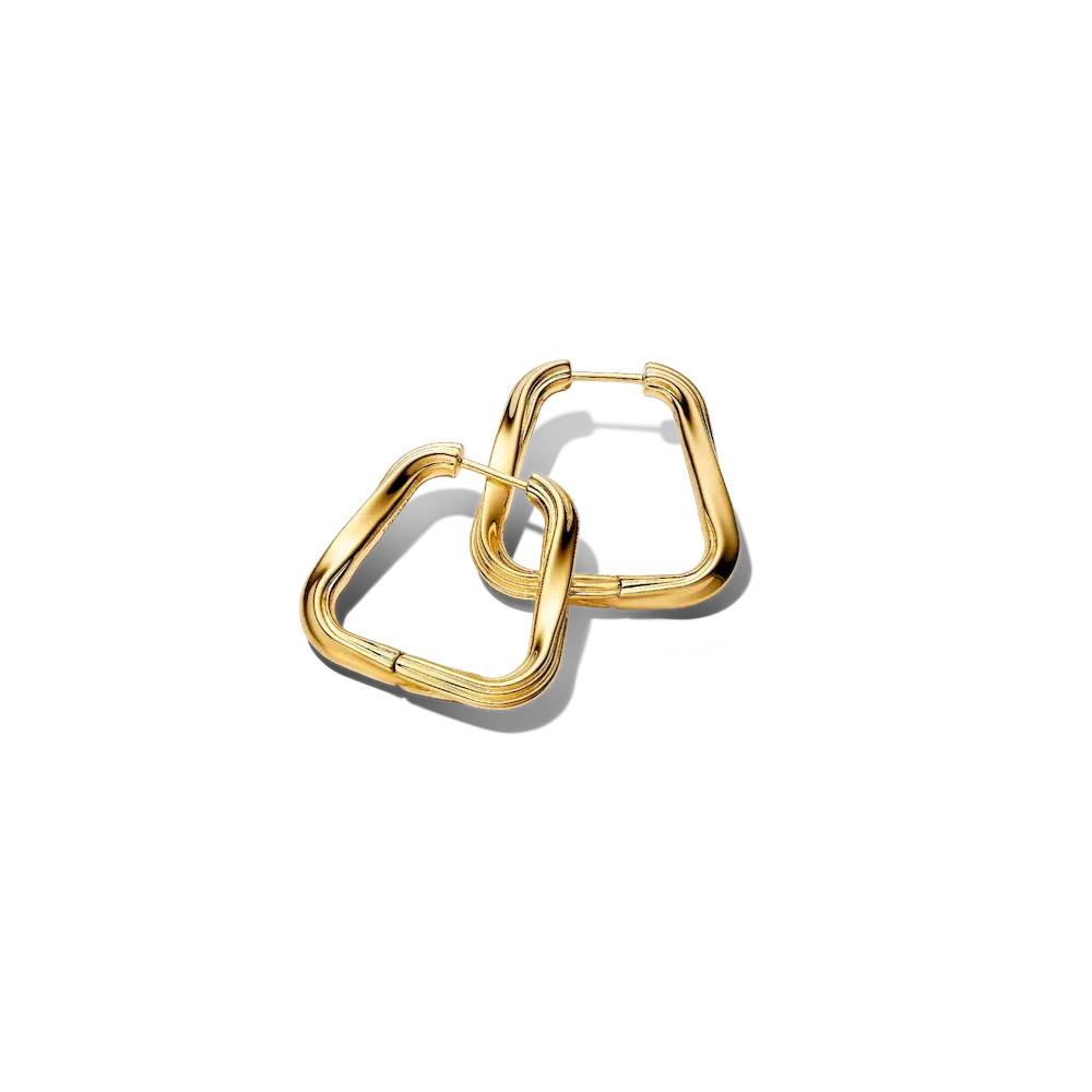 Twisted Triangle Large Hoop Earrings