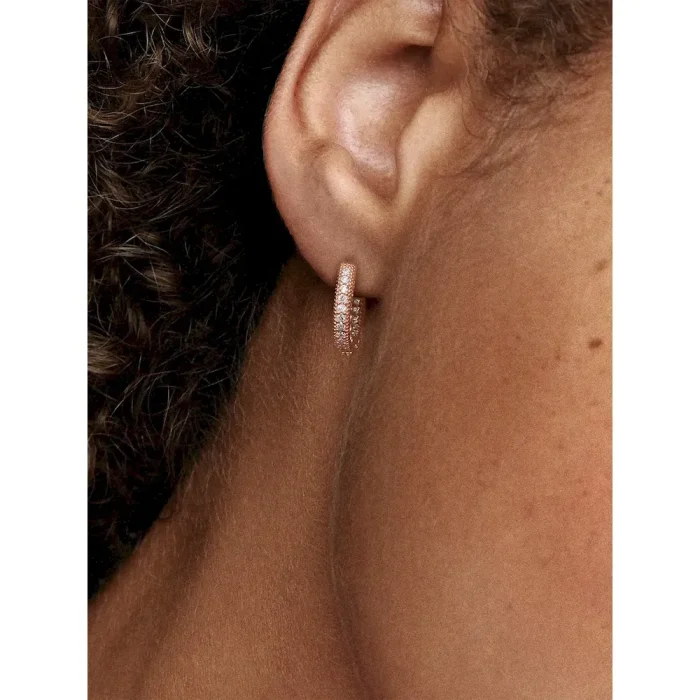 Pavé Heart Hoop Earrings - Image 2