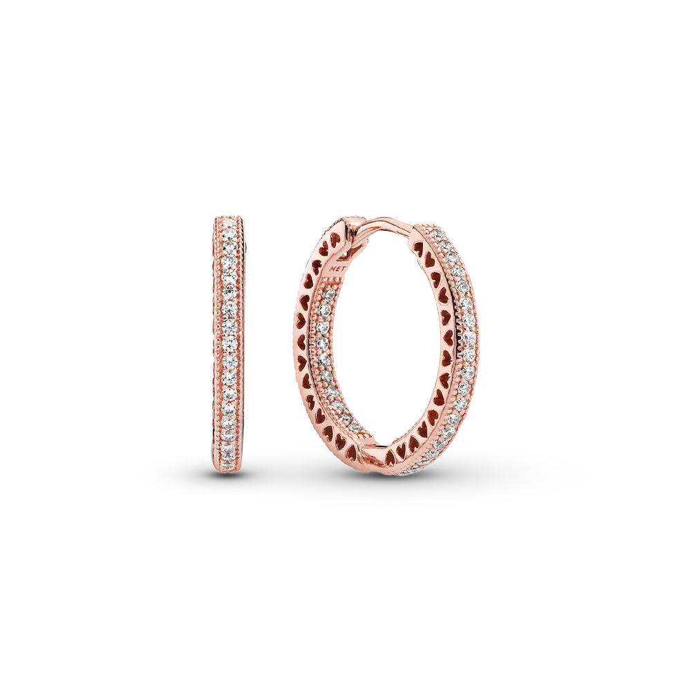 286318CZ_RGB.webp Sparkle and Hearts Hoop Earrings - Image 1