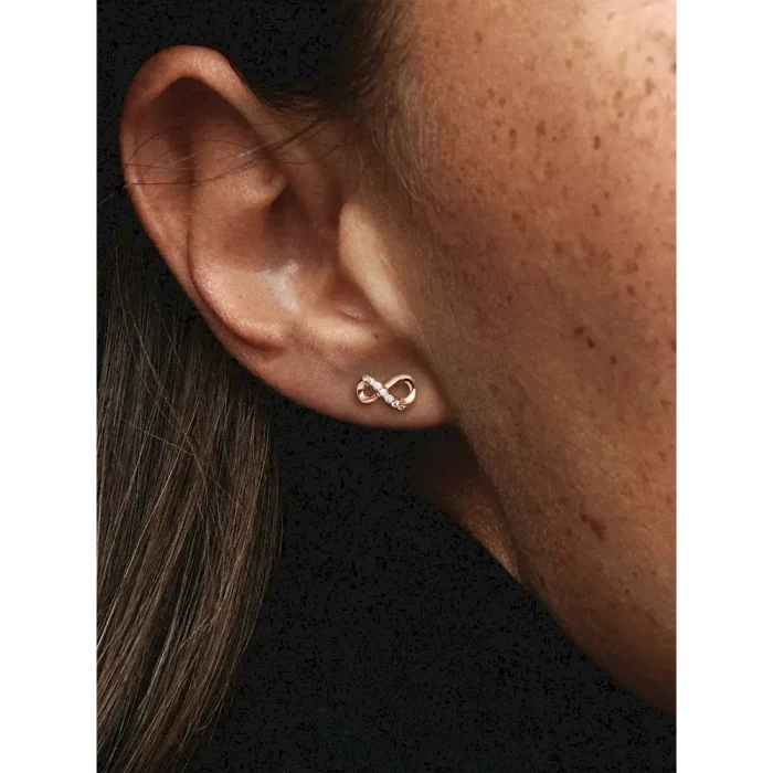 Sparkling Infinity Stud Earrings - Image 2