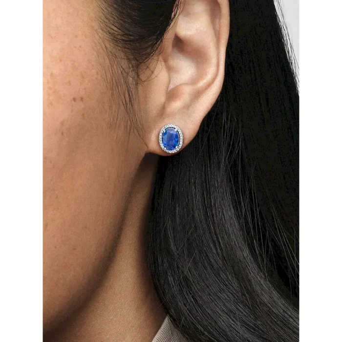 Sparkling Statement Halo Stud Earrings - Image 2