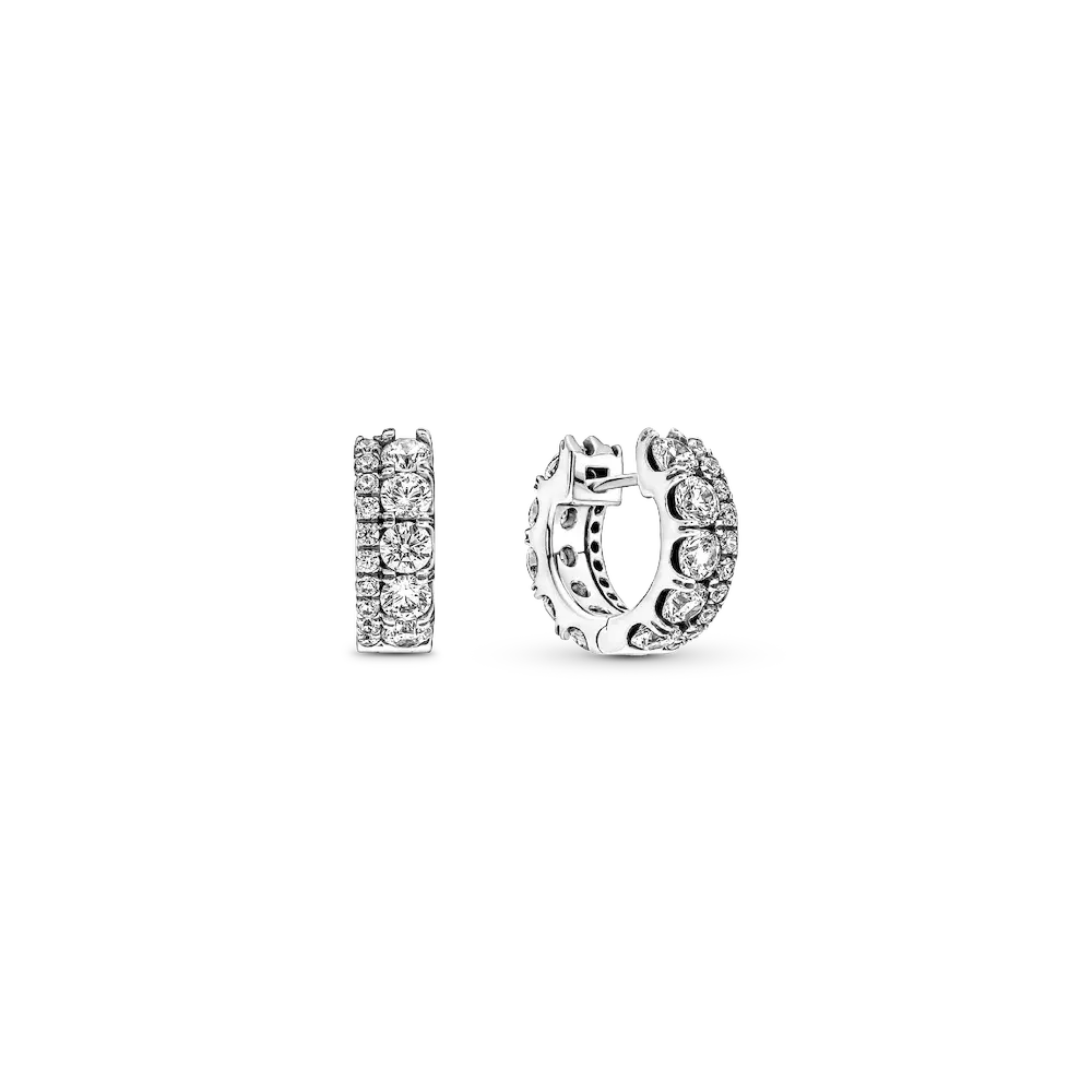 Double Band Pavé Hoop Earrings