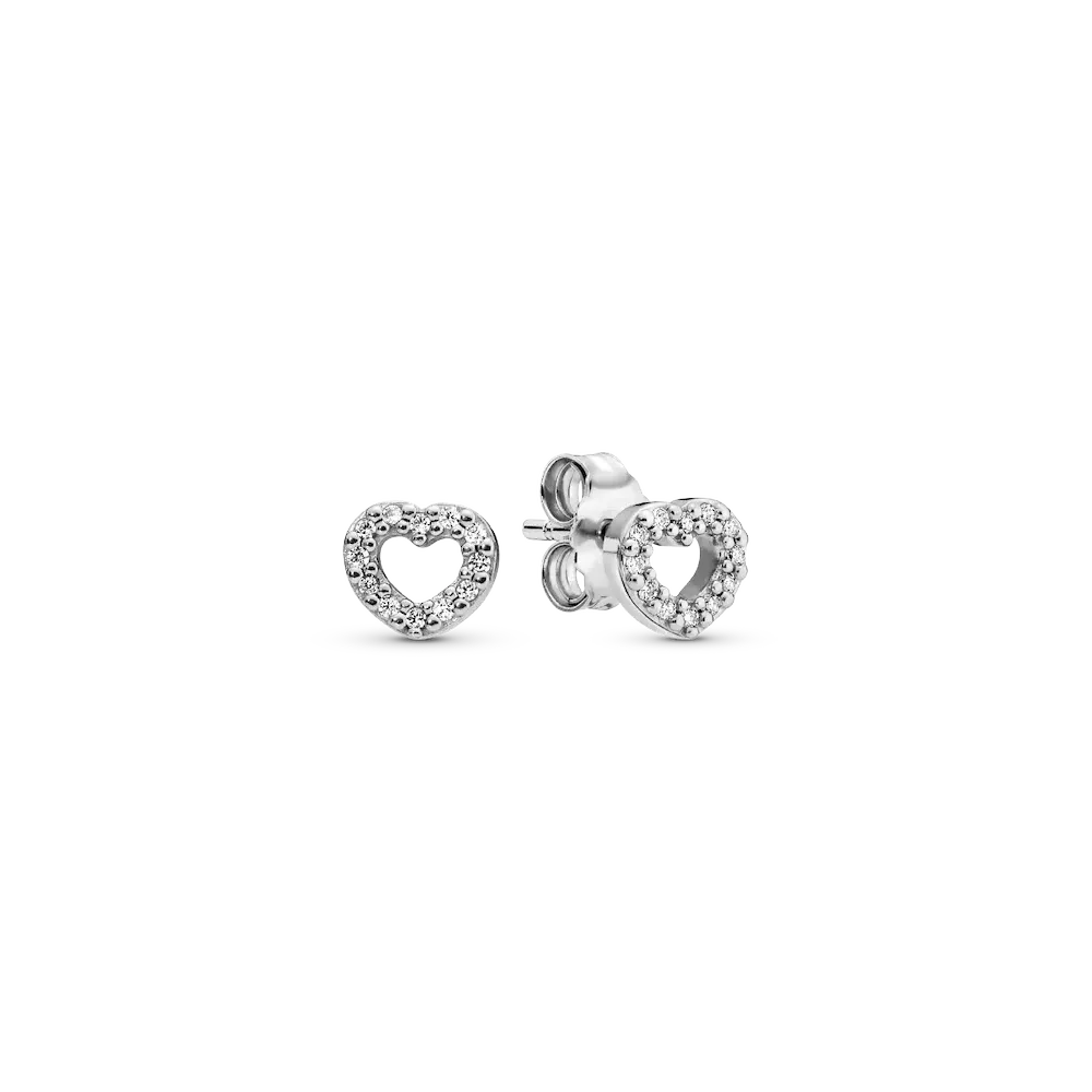 Open Heart Stud Earrings