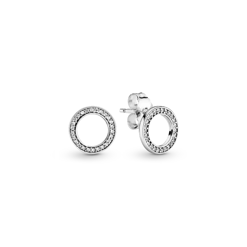 Sparkling Circle Stud Earrings