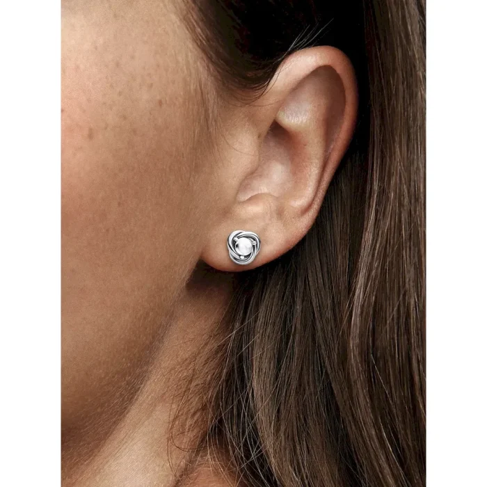 April Birthstone Eternity Circle Stud Earrings - Image 2