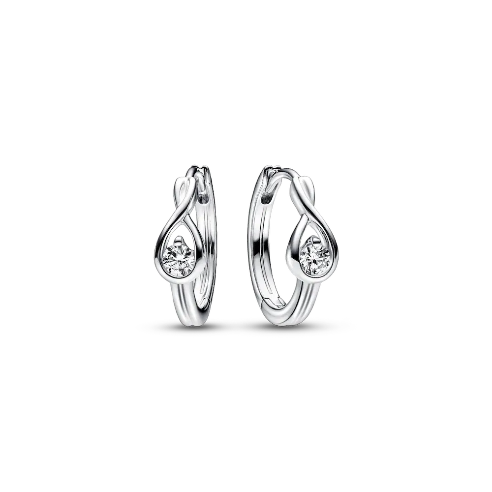 Pandora Infinite Sterling Silver Lab-grown Diamond Hoop Earrings