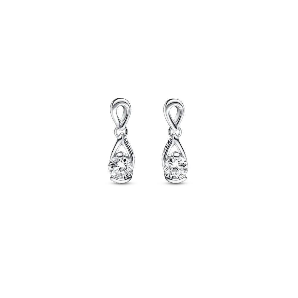 Pandora Infinite Sterling Silver Lab-grown Diamond Drop Earrings