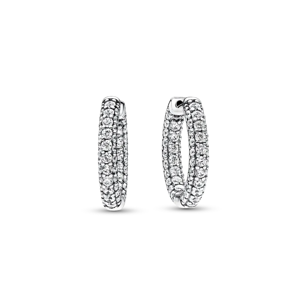 Pandora Timeless Pavé Single-row Hoop Earrings
