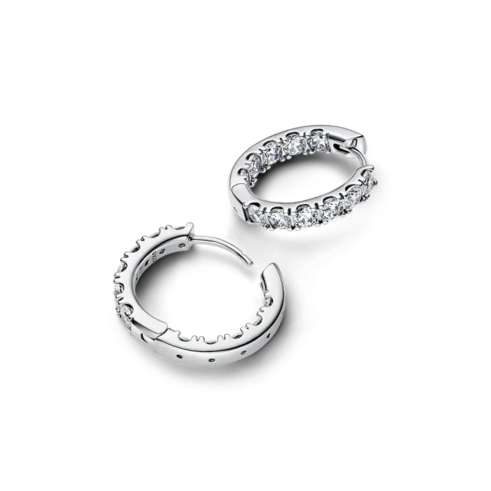 Sparkling Row Eternity Hoop Earrings - Image 4