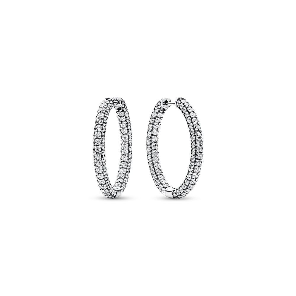 Pandora Timeless Pavé Single-row Hoop Earrings