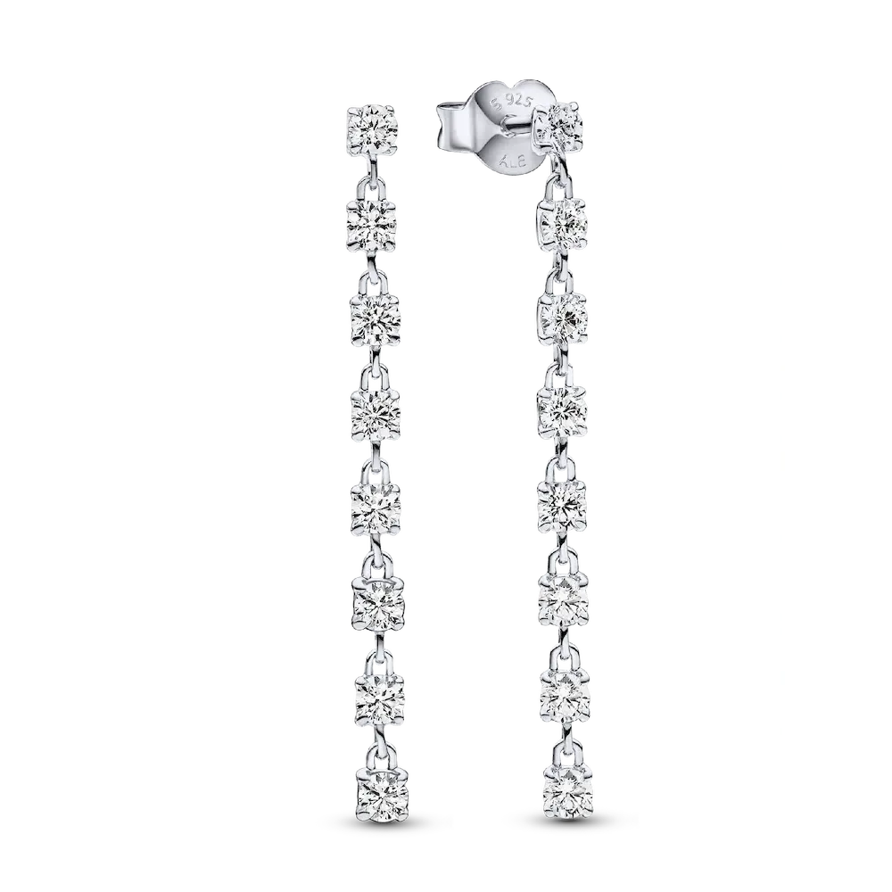 Sparkling Eight Stones Drop Earrings