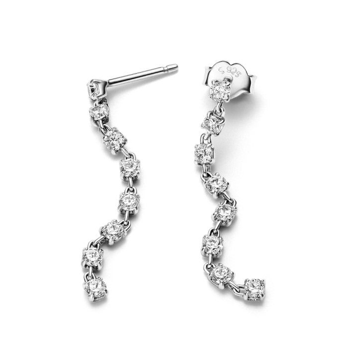 Sparkling Eight Stones Drop Earrings - Image 6