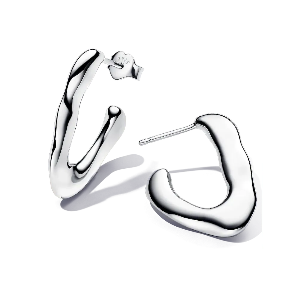 Organically V-shaped Open Hoop Earrings