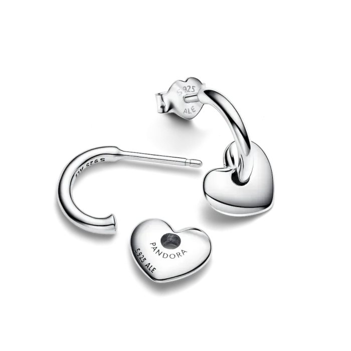 Heart Open Hoop Earrings - Image 5