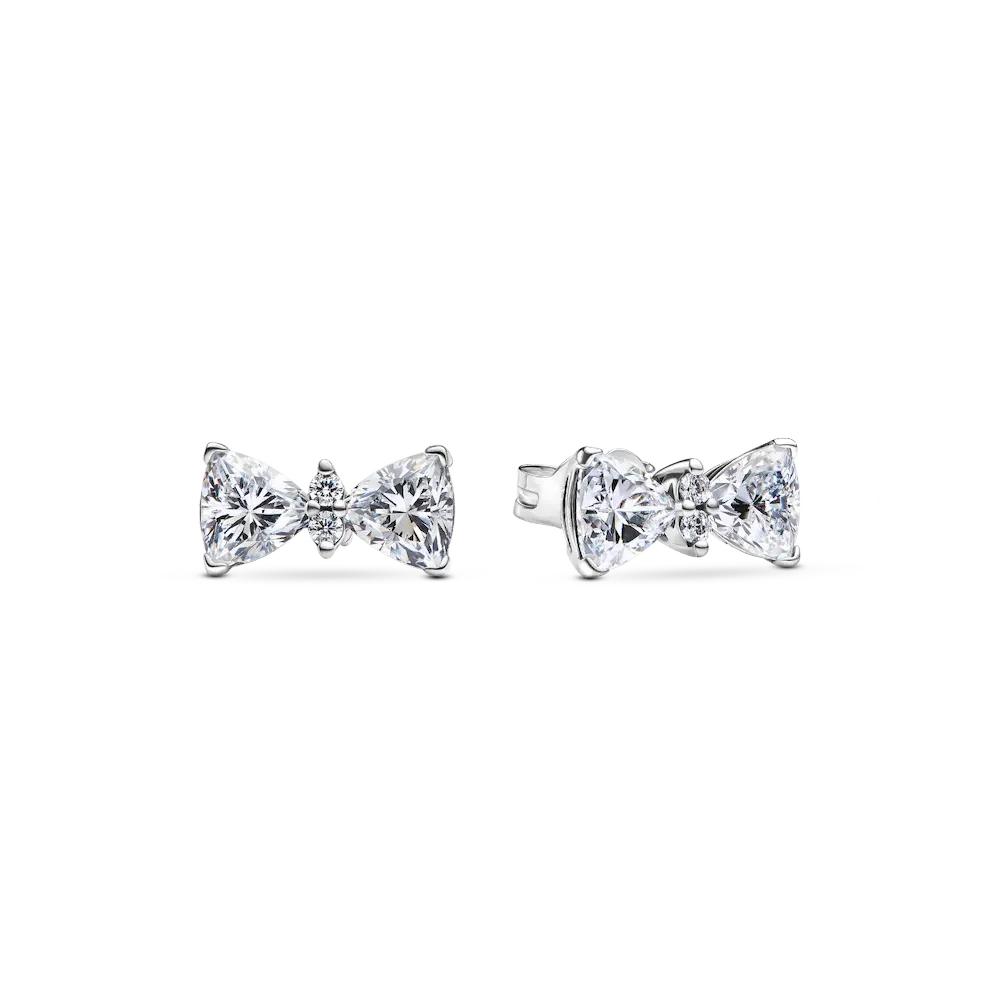Sparkling Bow Stud Earrings