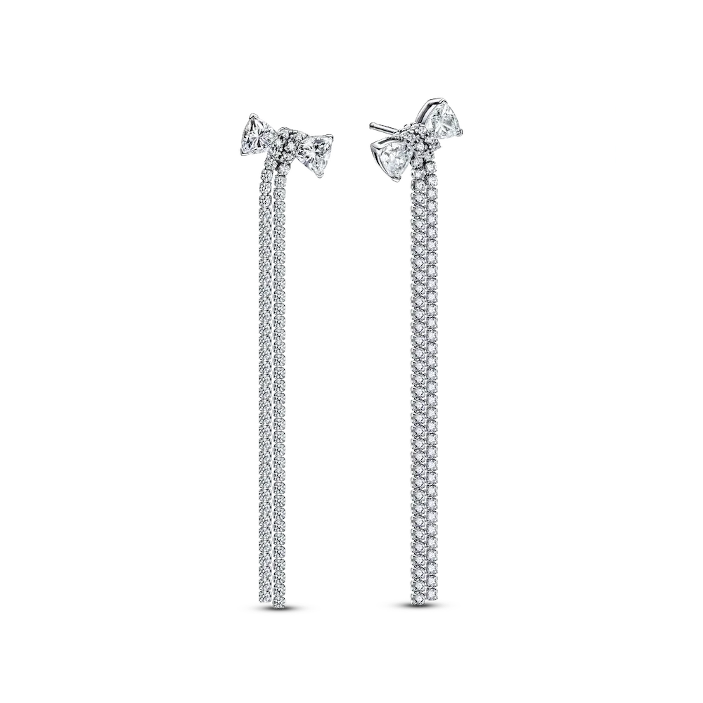 Pavé Bow Drop Earrings