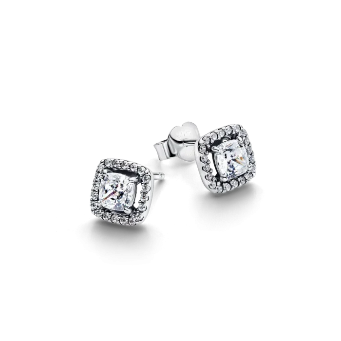 Square Halo Stud Earrings - Image 4