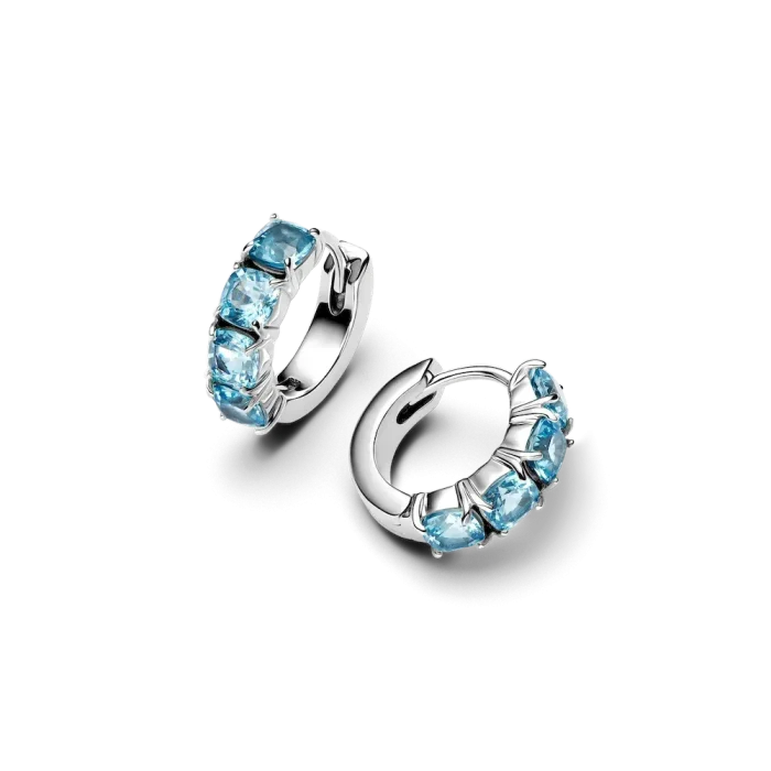 Light Blue Hoop Earrings - Image 5