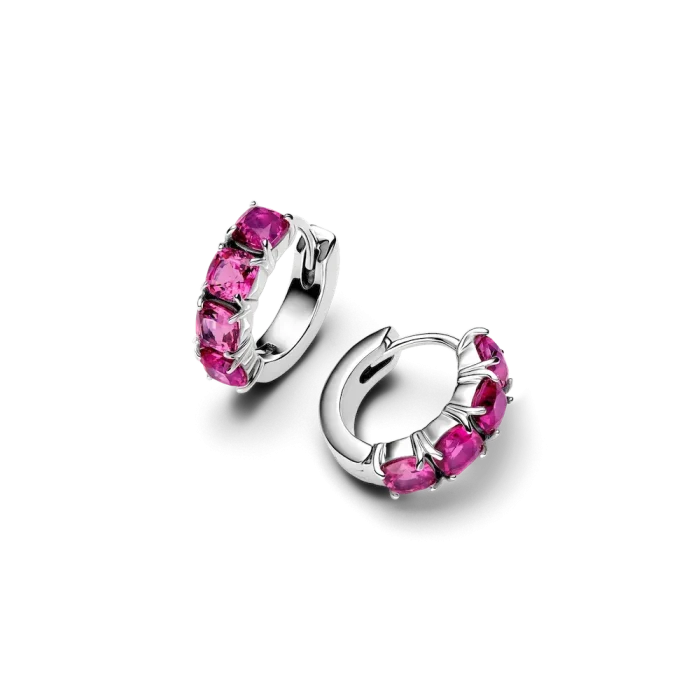 Pink Hoop Earrings - Image 4