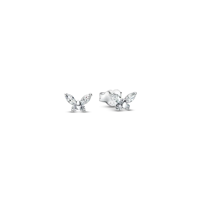 Sparkling Clear Butterfly Ring and Earring Set - Image 2