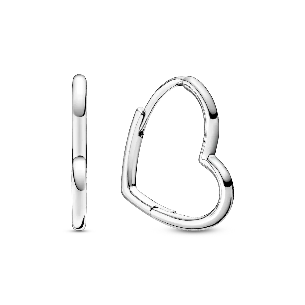 Asymmetrical Heart Hoop Earrings