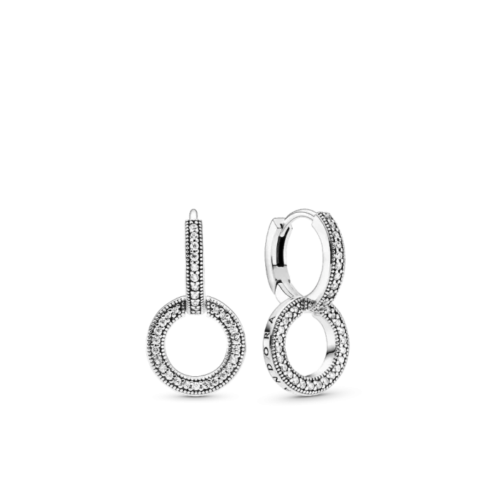 Sparkling Double Hoop Earrings - Image 2