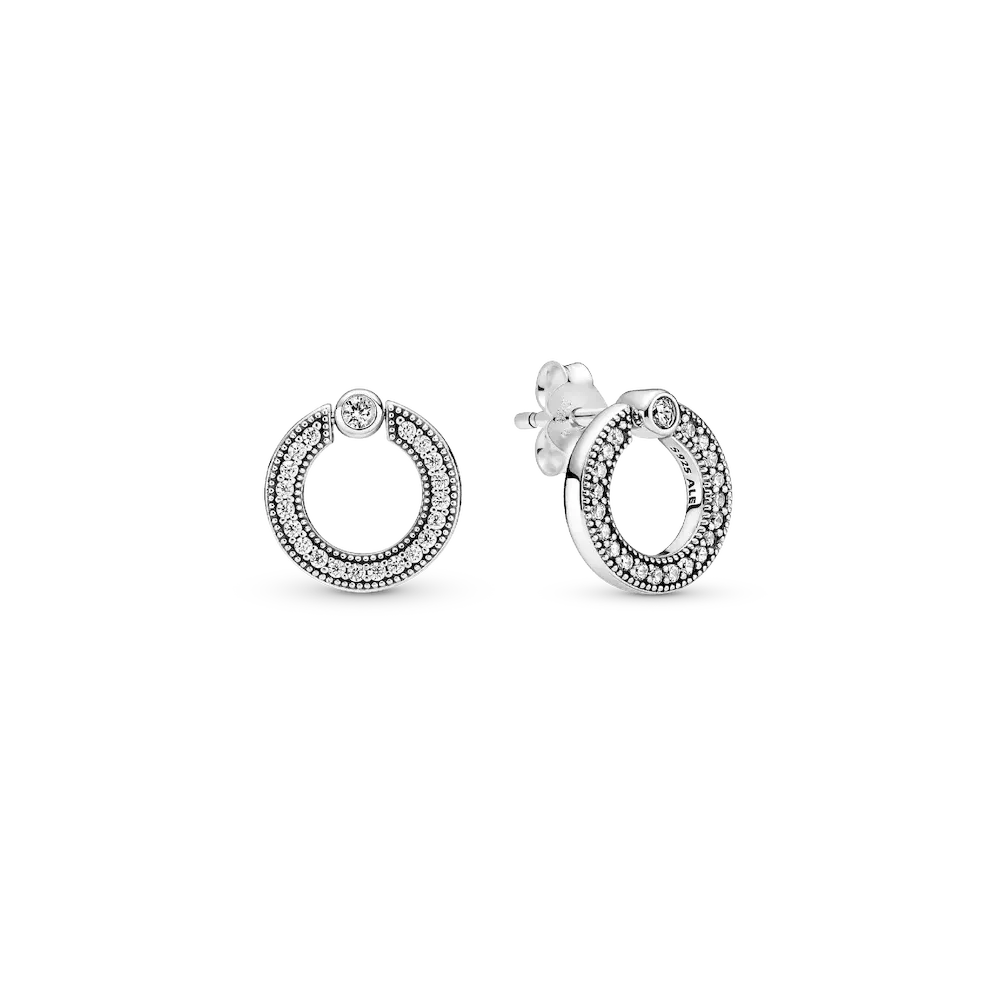 299486C01_RGB.webp Pavé & Logo Circle Reversible Stud Earrings - Image 1