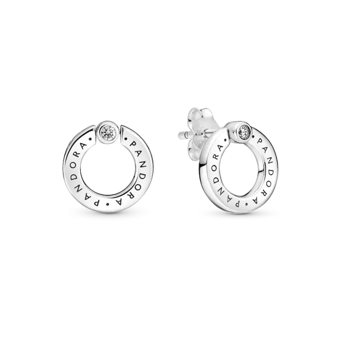 Pavé & Logo Circle Reversible Stud Earrings - Image 3