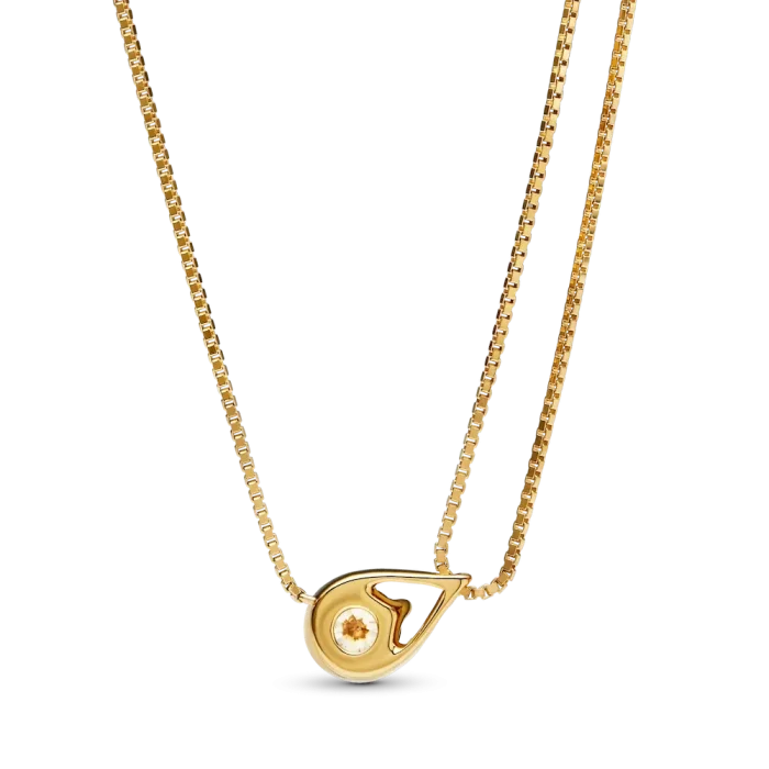 Pandora Infinite 14k Gold Lab-grown Diamond Double Chain Collier Necklace - Image 5