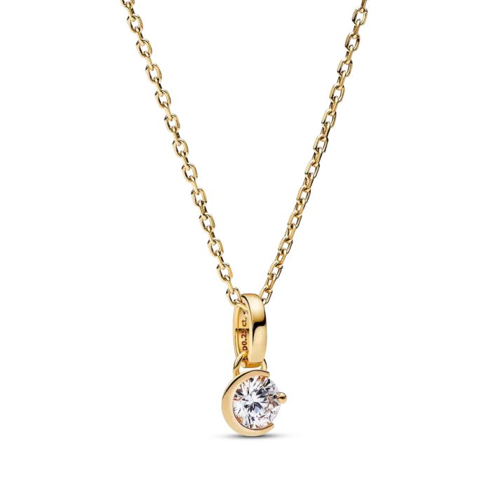Pandora Talisman Lab-grown Diamond Moon Pendant Necklace 0.25 carat tw 14k Gold - Image 11