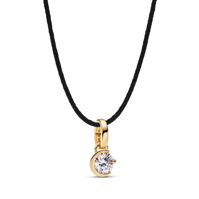 Pandora Talisman Lab-grown Diamond Moon Pendant Necklace 0.25 carat tw 14k Gold - Image 12