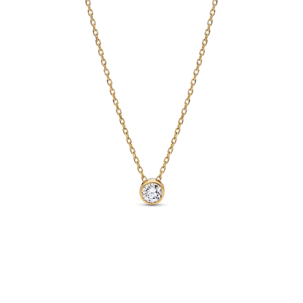 352876C01_RGB.webp Pandora Era Bezel 14k Gold Lab-grown Diamond Pendant Necklace - Image 1