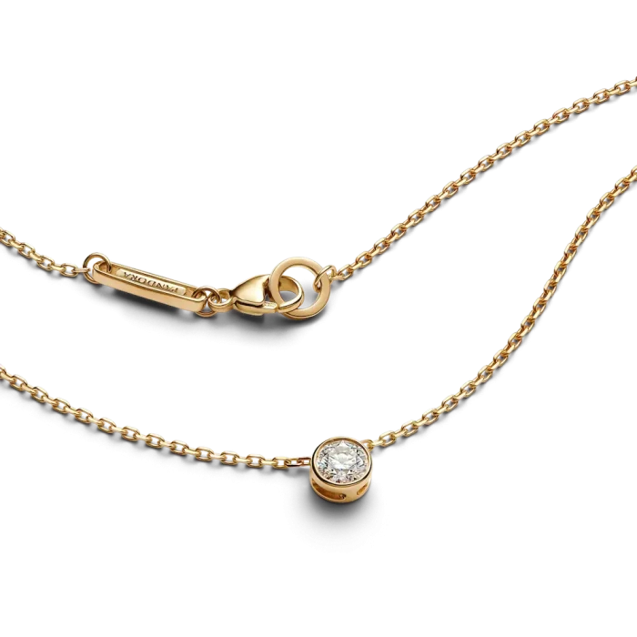 Pandora Era Bezel 14k Gold Lab-grown Diamond Pendant Necklace - Image 5