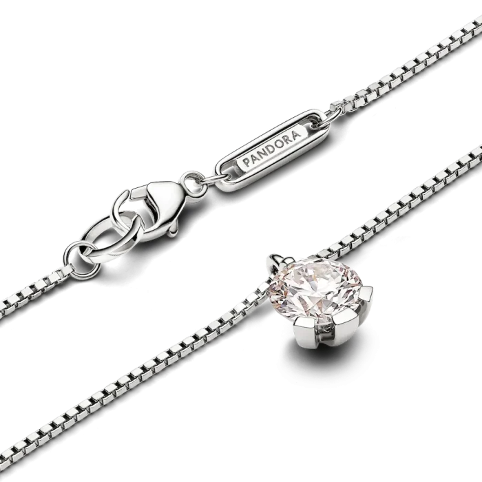 Pandora Nova 14k White Gold Lab-grown Diamond Pendant Necklace - Image 5