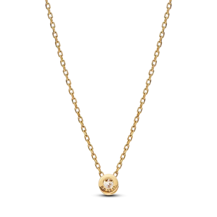 Pandora Era Bezel 14k Gold Lab-grown Diamond Pendant Necklace - Image 3