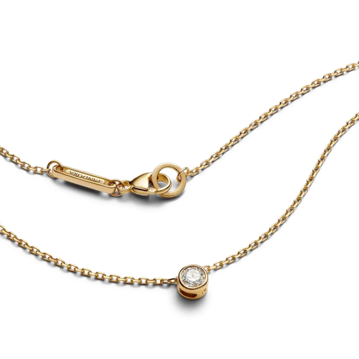 Pandora Era Bezel 14k Gold Lab-grown Diamond Pendant Necklace - Image 4
