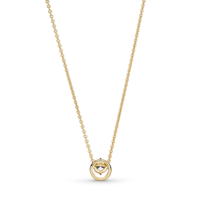 Sparkling Round Halo Pendant Collier Necklace - Image 5