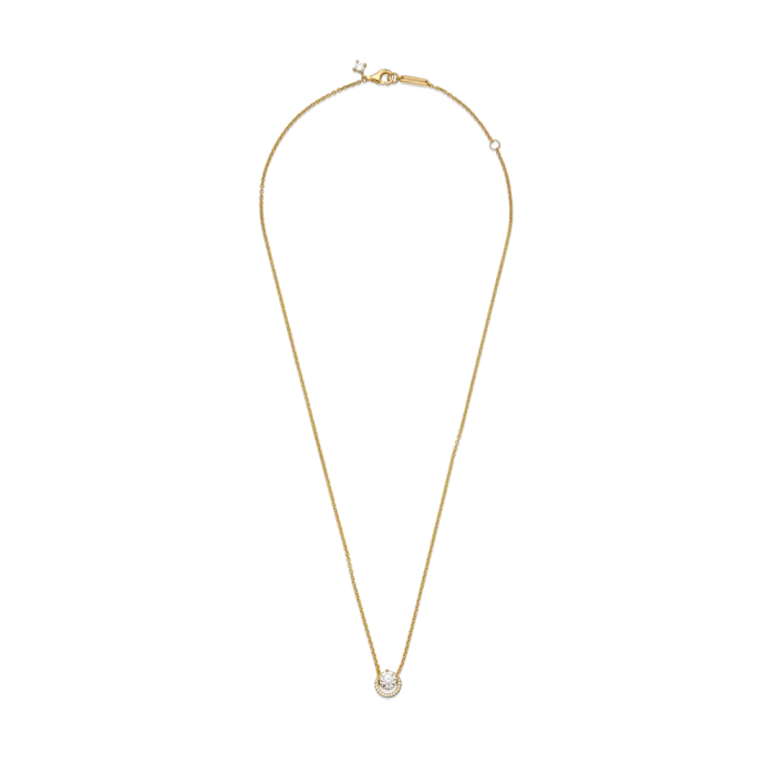 Sparkling Round Halo Pendant Collier Necklace - Image 6