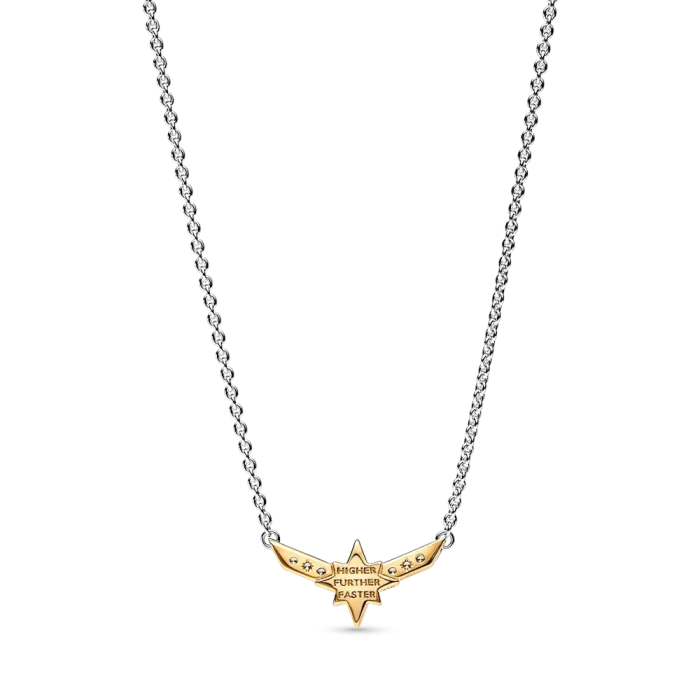 FINAL SALE - Marvel Captain Marvel Octogram Star Two tone Pendant Necklace - Image 4