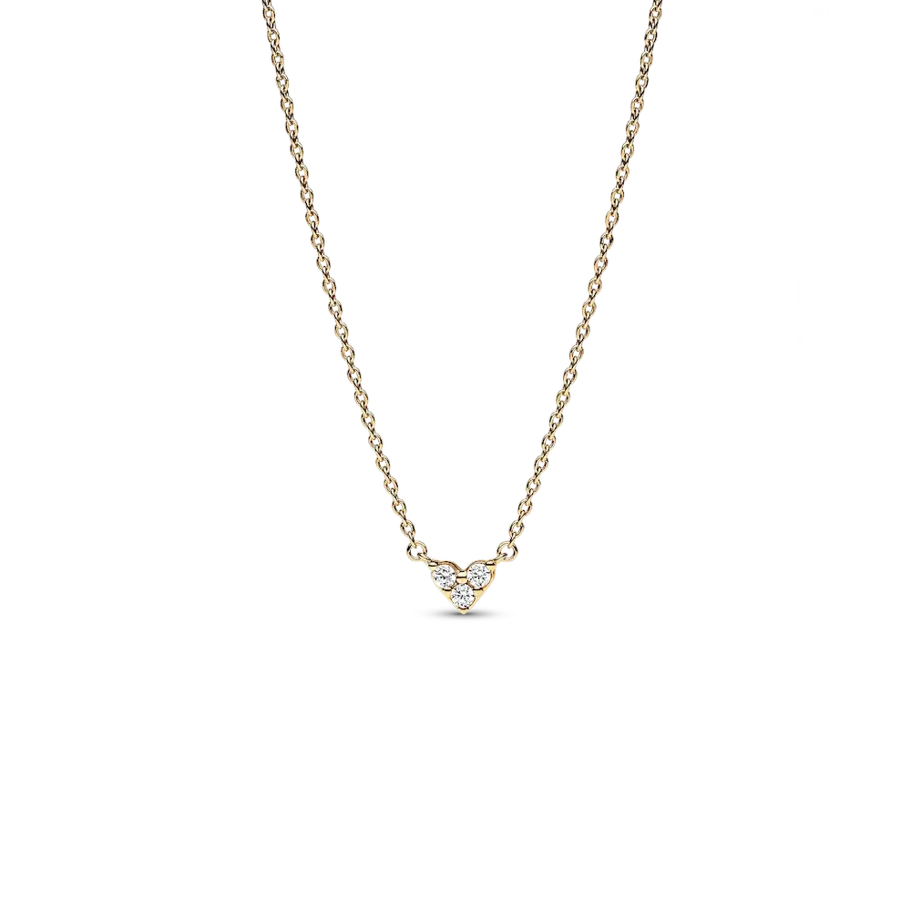 Triple Stone Heart Collier Necklace