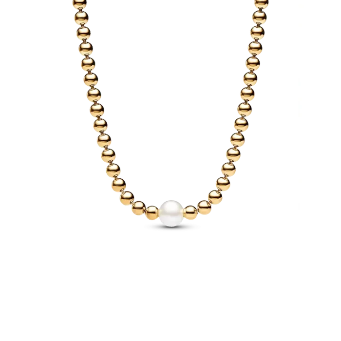 Treated Freshwater Cultured Pearl & Beads Collier Necklace - Image 2
